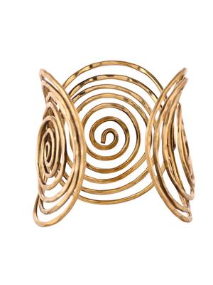 Gold-plated spiral cuff bracelet for women 4