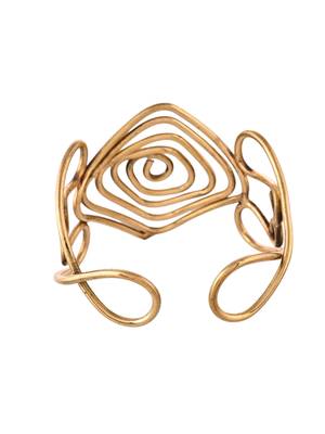 Stylish gold spiral open cuff bracelet for women 2