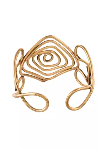 Stylish gold spiral open cuff bracelet for women