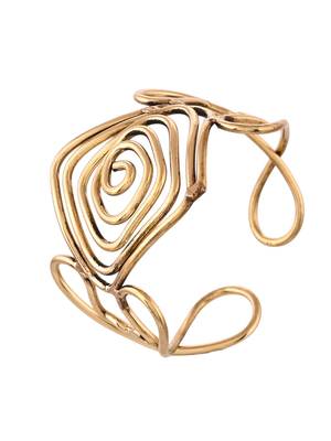 Stylish gold spiral open cuff bracelet for women 3