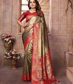 Mahendi Panchtani Kanjivaram Style Tissue silk bland zari work saree with Blouse