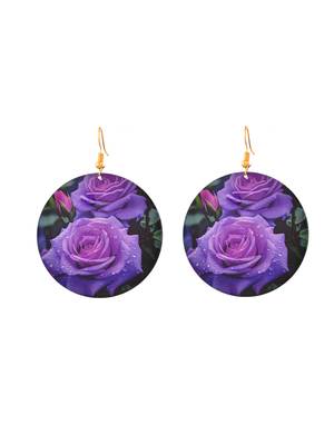 purple rose drop earrings 3