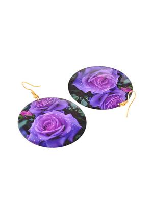 purple rose drop earrings 4