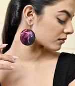 Rose petal design round drop earrings