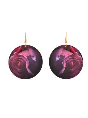 Rose petal design round drop earrings 3