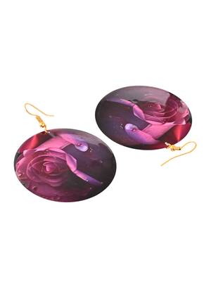 Rose petal design round drop earrings 4