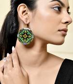 mandala patterned round earrings
