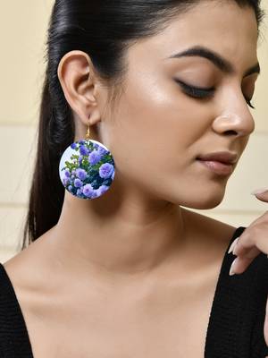 purple rose garden earrings 1