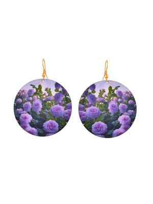 purple rose garden earrings 3