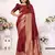 Red Tanya sudarshan banarasi style silk bland zari weaving border Saree with Blouse