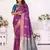 Purple Lichi Soft Silk bland Jari Weaving Border & Rich Pallu With Contrast Blouse