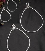  women's pair of 2 silver-plated anklets