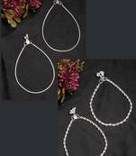  women's pair of 2 silver-plated anklets