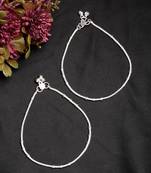  women's set of 2 silver-plated anklets