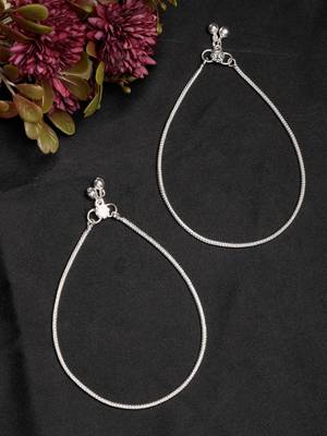  women's set of 2 silver-plated anklets 1