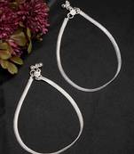 women's set of 2 silver-plated anklets