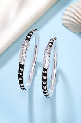 kids set of 2 rhodium-plated artificial beads nazariya kada bracelet
