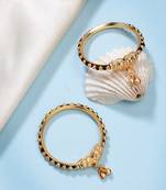  kids set of 2 rhodium-plated artificial beads nazariya kada bracelet