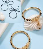  kids pair of 2 rhodium-plated artificial beads nazariya kada bracelet