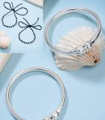 kids pair of 2 rhodium-plated artificial beads nazariya kada bracelet