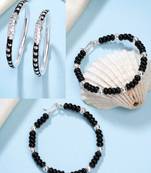 kids pair of 2 rhodium-plated artificial beads nazariya kada bracelet