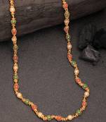 women's multi color gold-plated artificial beads chain