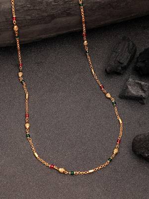  women's gold-plated artificial beads minimal chain 1