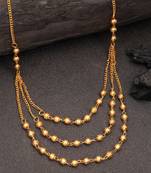  women's gold-plated artificial beads layered chain