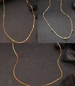 women's set of 3 gold-plated minimal chain