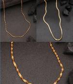 women's set of 3 gold-plated minimal chain