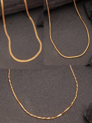  women's set of 3 gold-plated minimal chain 1