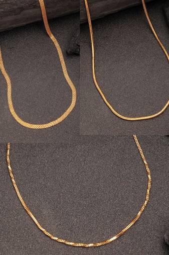  women's set of 3 gold-plated minimal chain