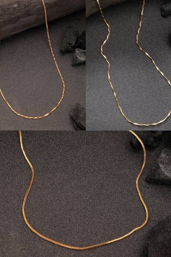  women's set of 3 gold-plated minimal chain