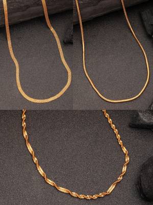  women's set of 3 gold-plated minimal chain 1