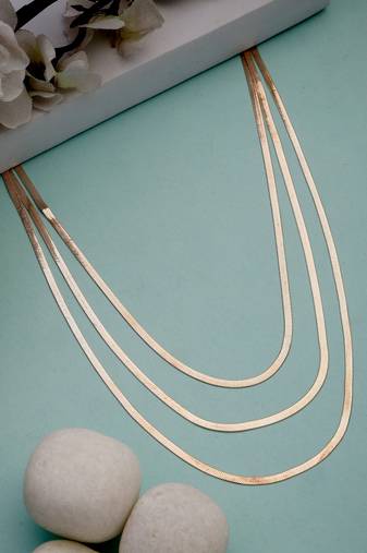  women's rose gold-plated minimal layered chain
