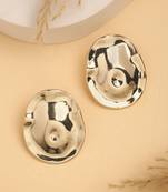  women's gold-plated oval shape studs earring