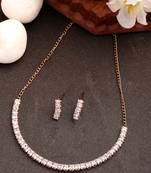  women's rose gold-plated cz-studded jewellery set