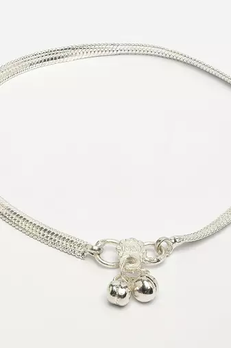  women's pair of 2 silver-plated anklets