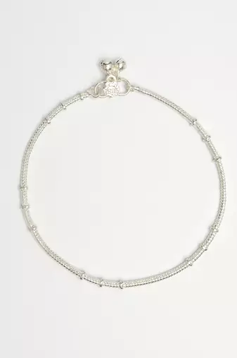  women's pair of 2 silver-plated anklets