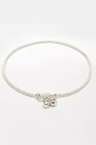  women's pair of 2 silver-plated anklets