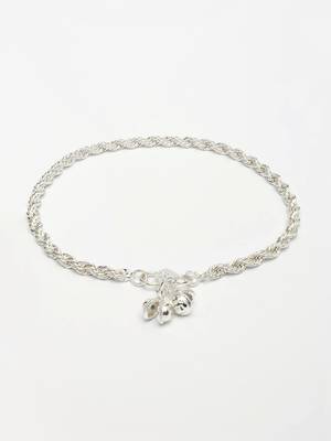  women's pair of 2 silver-plated anklets 4