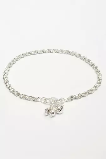 women's pair of 2 silver-plated anklets