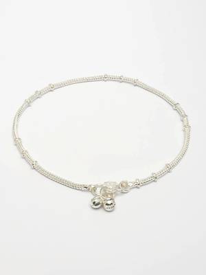  women's set of 2 silver-plated anklets 2