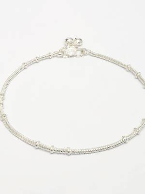  women's set of 2 silver-plated anklets 3
