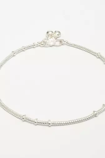  women's set of 2 silver-plated anklets