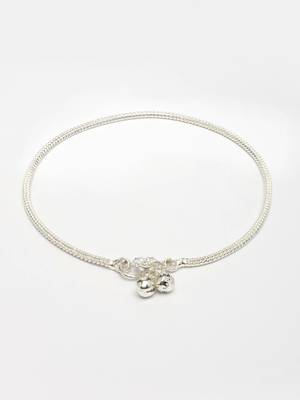  women's set of 2 silver-plated anklets 2