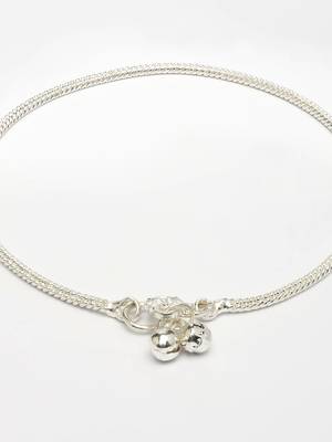  women's set of 2 silver-plated anklets 3