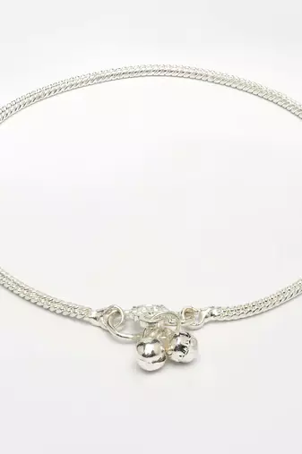  women's set of 2 silver-plated anklets