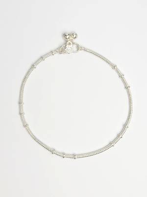  women's set of 2 silver-plated anklets 4