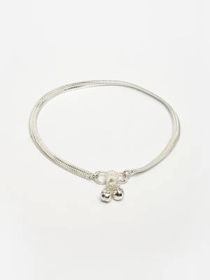  women's set of 2 silver-plated anklets 2